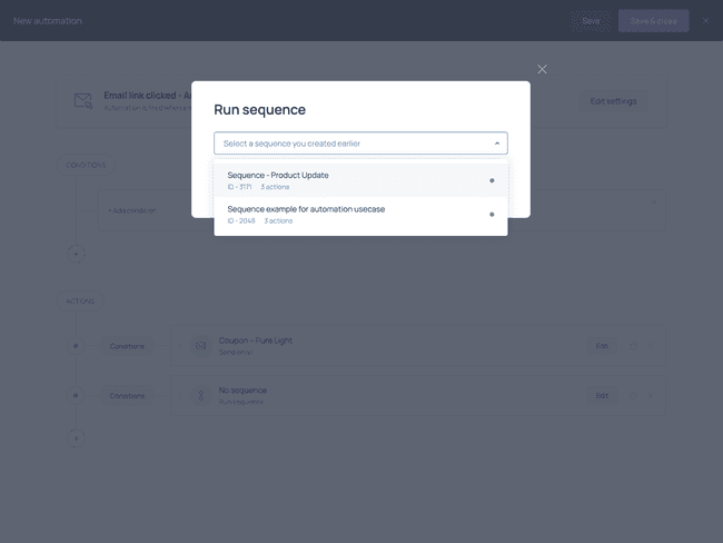 Running a sequence within the workflow