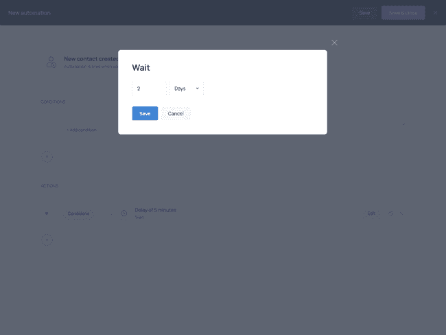 Setting a time delay between actions